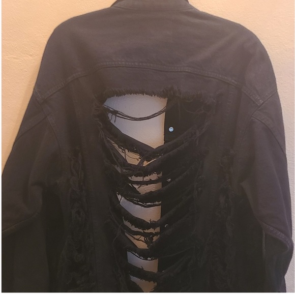 Vintage Furst of a Kind Levi’s Black Denim Jacket - Sz Large - Picture 2 of 6